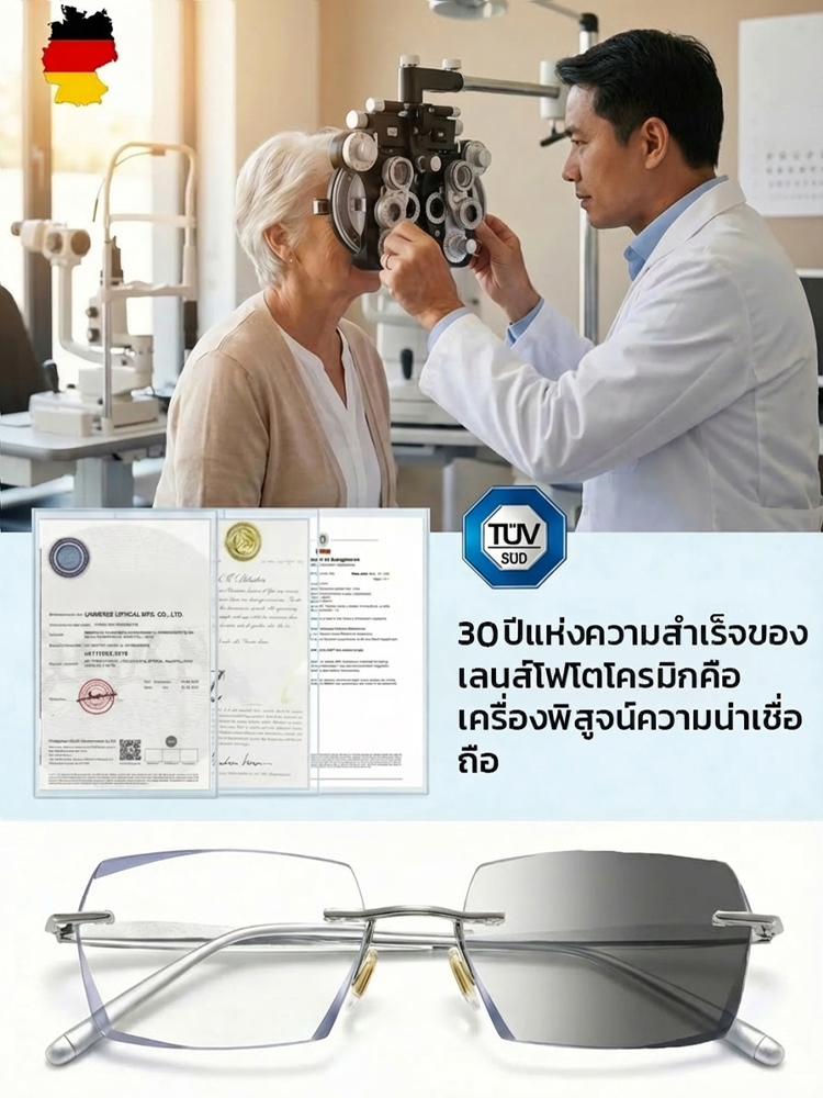 นักออกแบบร่วมสร้างสรรค์】แว่นสายตายาวอัจฉริยะปรับโฟกัสเปลี่ยนสี