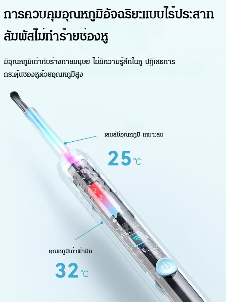 ไม้แคะหูติดกล้อง ความละเอียดสูง เชื่อมต่อ wifi ได้