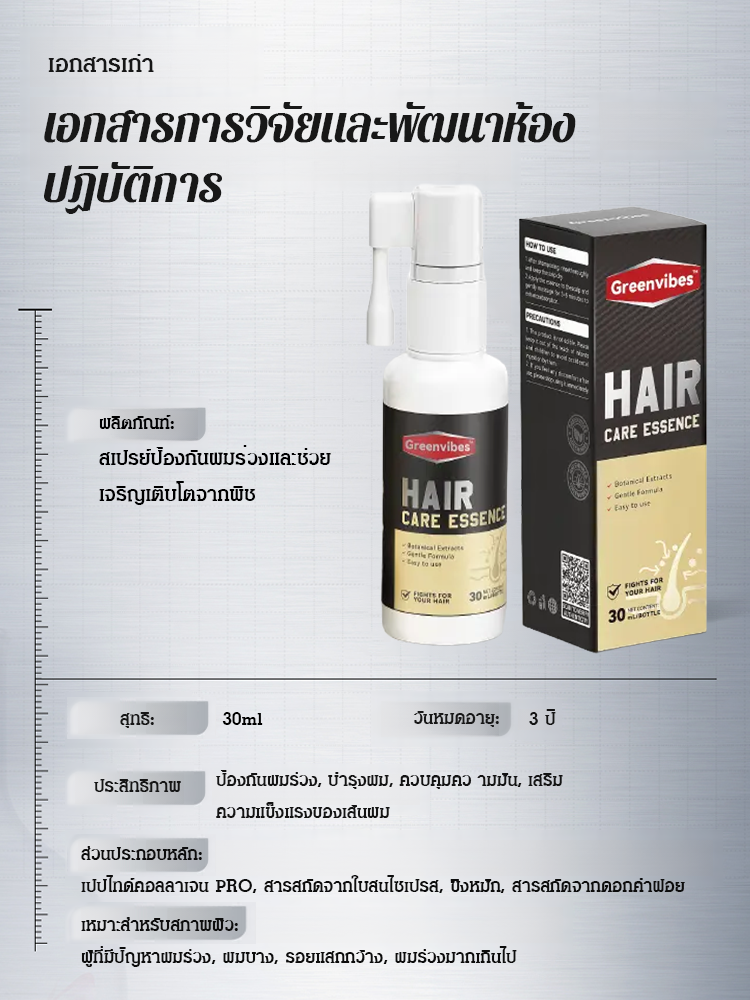 【สเปรย์พืชป้องกันผมร่วงและกระตุ้นการเจริญเติบโตของผม】