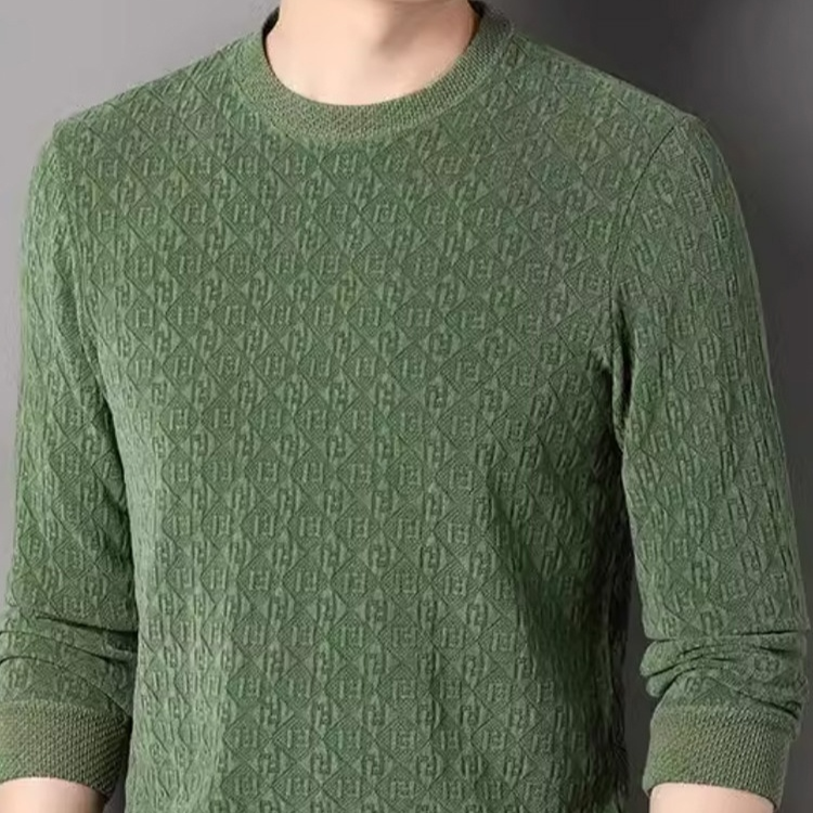 เสื้อทอแจ็คการ์ดลำลองระดับพรีเมี่ยมของผู้ชาย