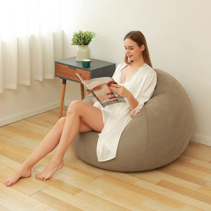 โซฟาเป่าลมผ้าฟล็อคแบบพับได้ที่นุ่มสบาย