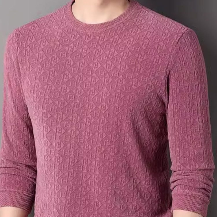 เสื้อทอแจ็คการ์ดลำลองระดับพรีเมี่ยมของผู้ชาย