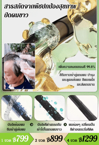 【ย้อมผมขาวและผมสีให้งดดำ】แชมพูบำรุงผมจากพืช