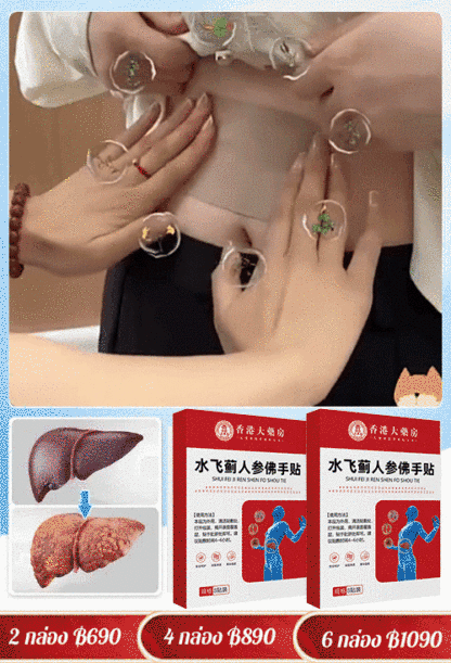 【รุ่นทรงพลัง!】แผ่นแปะบำรุงตับด้วยสารสกัดจากมิลค์ทิสเทิลและส้มมือ
