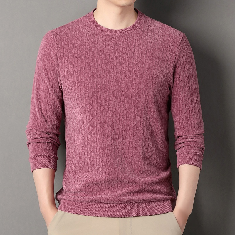 เสื้อทอแจ็คการ์ดลำลองระดับพรีเมี่ยมของผู้ชาย