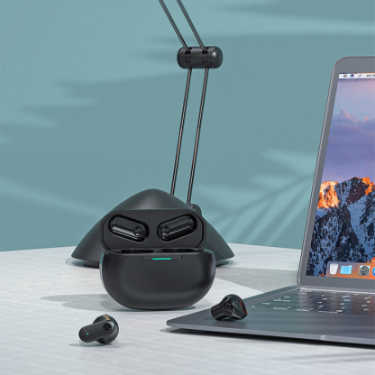 หูฟังบลูทูธ TWS ลดเสียงรบกวน แบบกึ่งอินเอียร์ ด้ามจับสั้น