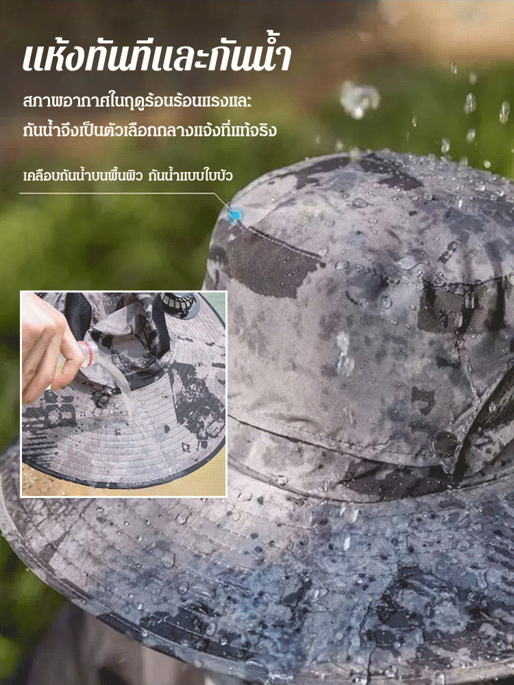 หมวกบัคเก็ตพัดคู่ลมพลังงานแสงอาทิตย์