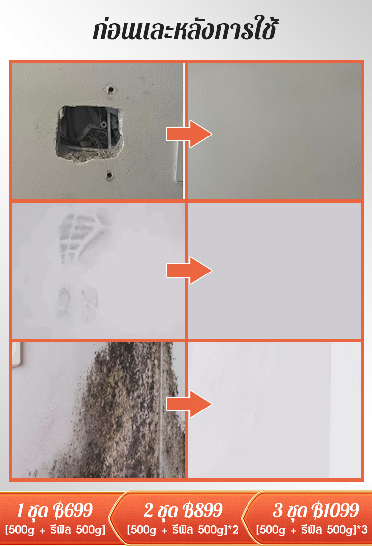 【กลิ้งไปซ่อมแซมไป】สีซ่อมแซมผนังสีขาวพร้อมลูกกลิ้งใหญ่