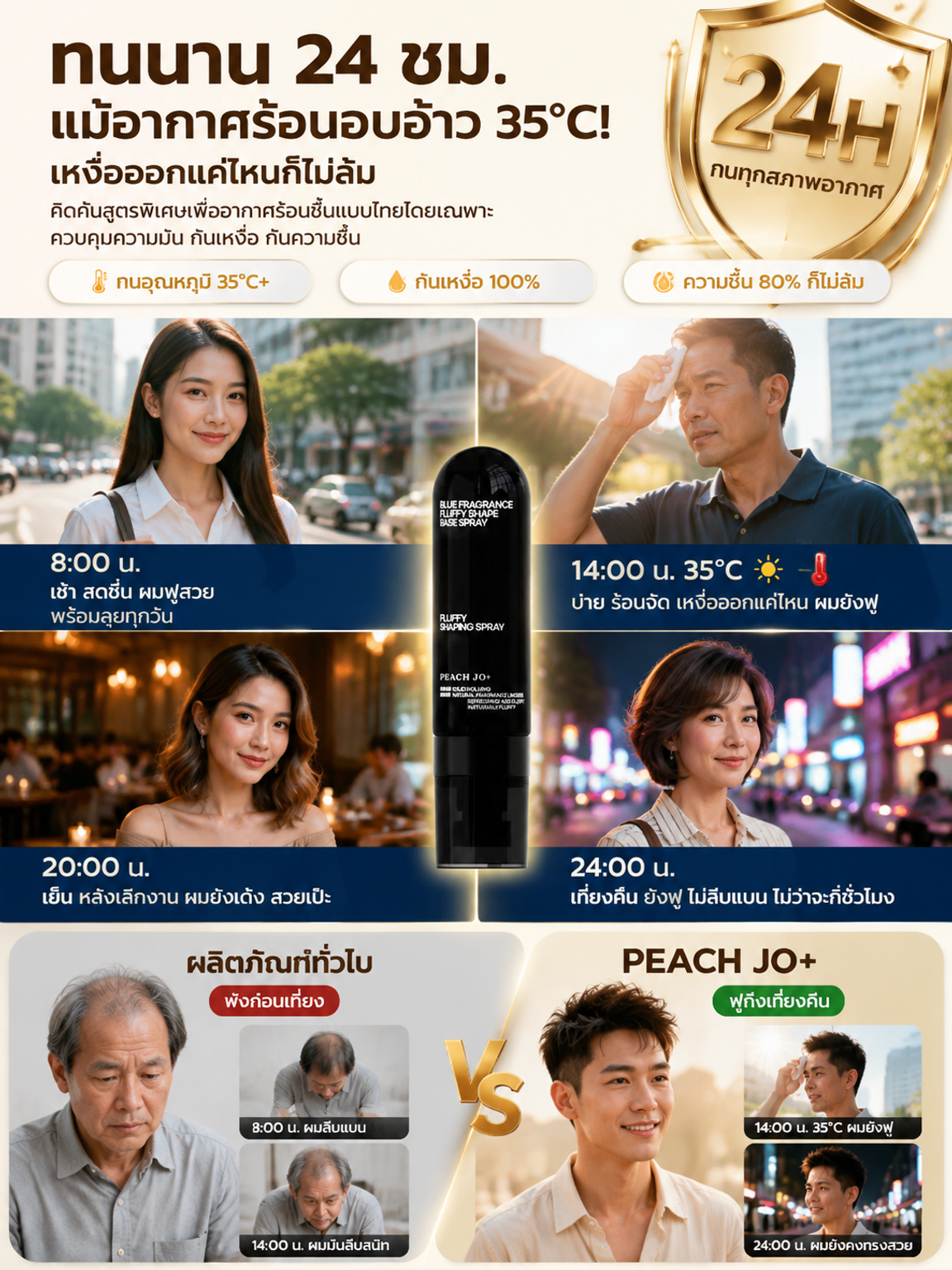 สเปรย์จัดแต่งทรงผม 3 วินาที ผมดูฟูเบาสบาย