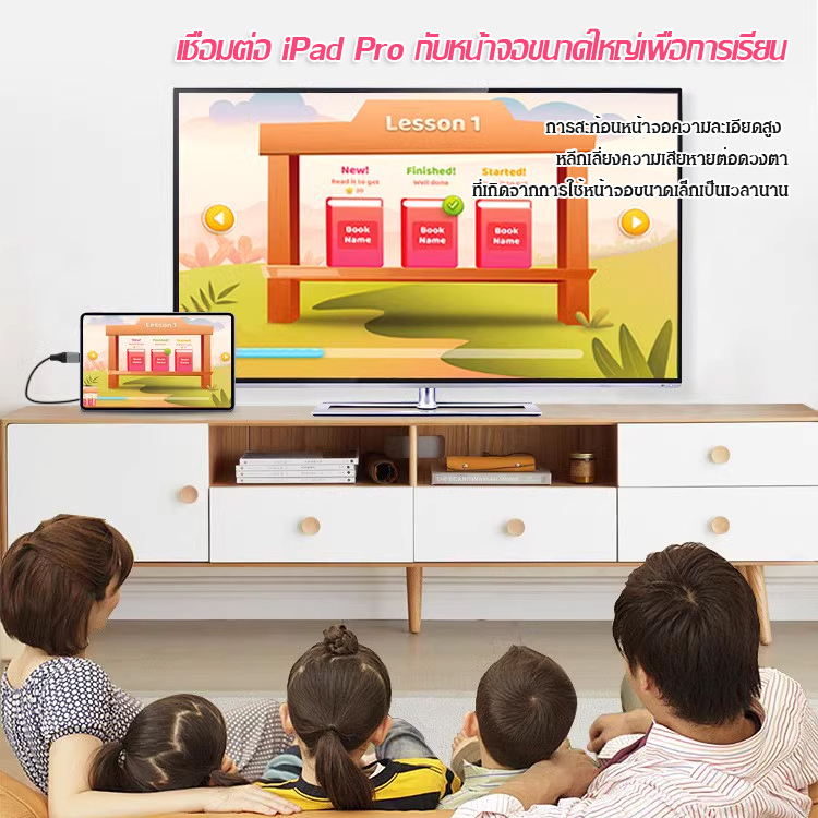 สายเชื่อมต่อหน้าจอมือถือและแท็บเล็ตเข้าทีวี แบบ4 K