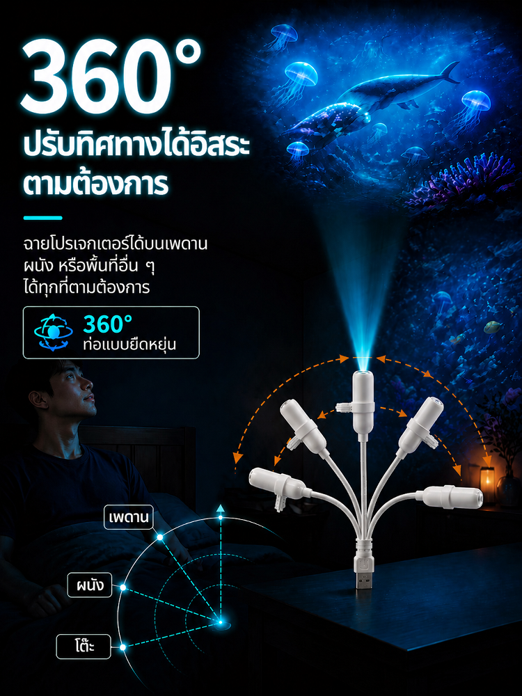 โคมไฟโปรเจคเตอร์ทะเลลึกสุดสร้างสรรค์