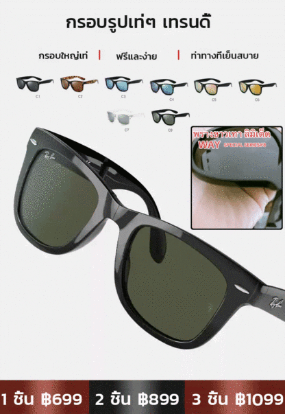 [ไม่มีวันตกยุค] แว่นกันแดดโพลาไรซ์สไตล์เรโทร 