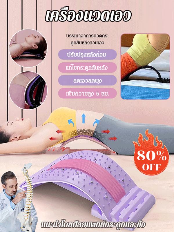 แผ่นดัดหลังนวดเอวบำบัดแม่เหล็ก