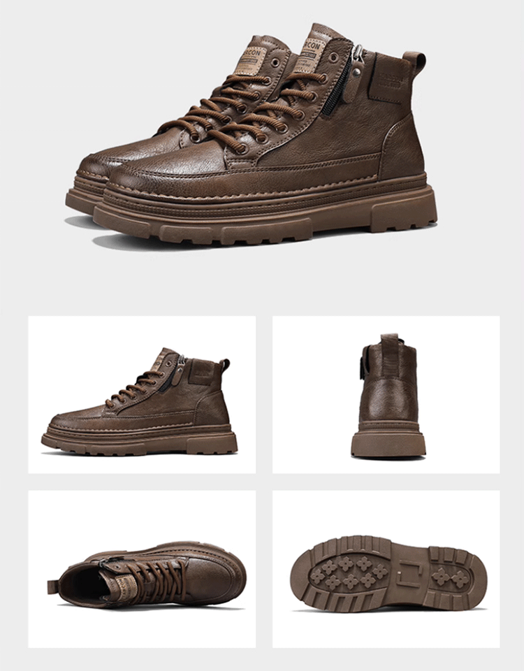 【ไม่ต้องผูกเชือก-มีซิปด้านข้าง】รองเท้าลำลองผู้ชาย