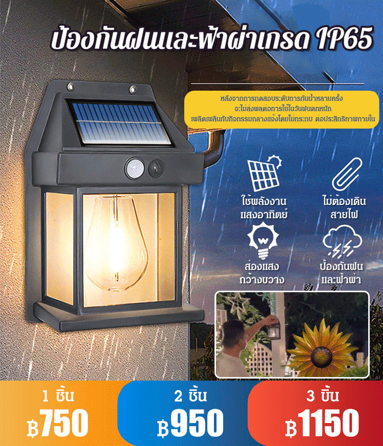 ไฟสวน LED พลังงานแสงอาทิตย์ใช้ในกลางแจ้งได้