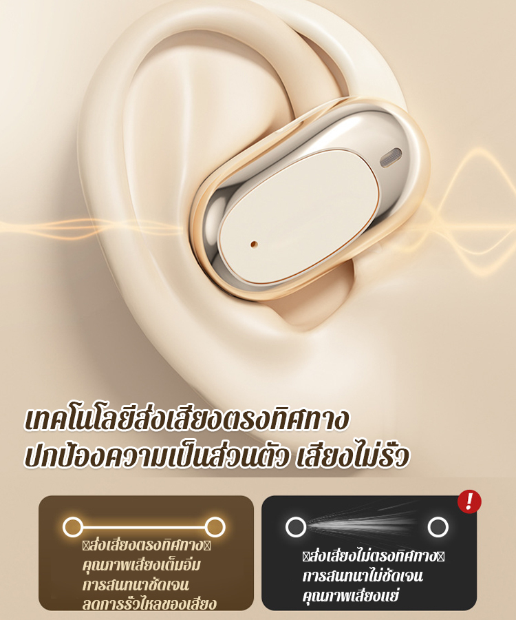 หูฟังบลูทูธไร้สายแบบเกี่ยวหูไม่ใส่ในหู