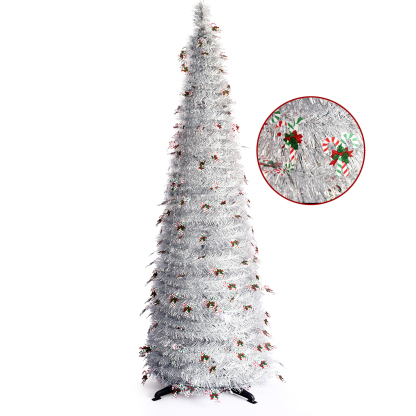 【คริสต์มาสสุดโรแมนติก】ต้นคริสต์มาสพับและยืดหดได้