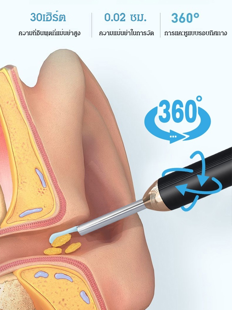 ไม้แคะหูติดกล้อง ความละเอียดสูง เชื่อมต่อ wifi ได้