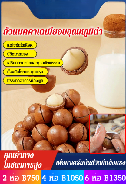 【ราชาแห่งผลไม้พันชนิด】ถั่วแมคคาเดเมียอบด้วยอุณหภูมิต่ำ