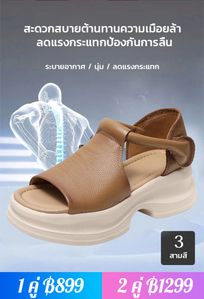 รองเท้าส้นตึกเปิดนิ้วเท้าสไตล์เกาหลี