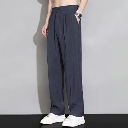 最安値：600円！男性用夏のドレープスラックス、気温40度でも快適