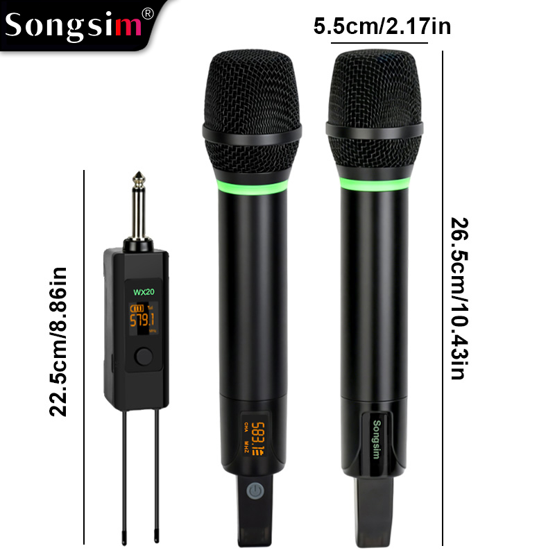 The WX20 handheld wireless microphone system features professional-grade UHF adjustable frequencies and ultra-long-range reception with a strong, stable signal. It boasts a high-quality, durable metal housing and supports both 6.35mm and 3.5mm connections
