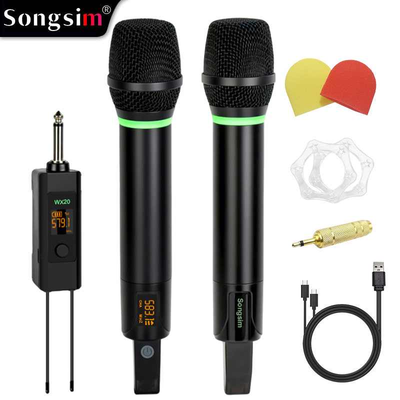 The WX20 handheld wireless microphone system features professional-grade UHF adjustable frequencies and ultra-long-range reception with a strong, stable signal. It boasts a high-quality, durable metal housing and supports both 6.35mm and 3.5mm connections