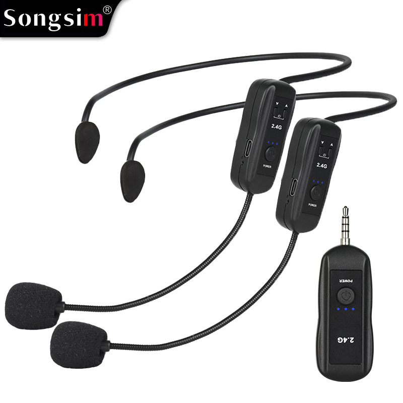 Wireless headset microphone, 2-in-1 headset and handheld design (detachable), 160-foot effective range.