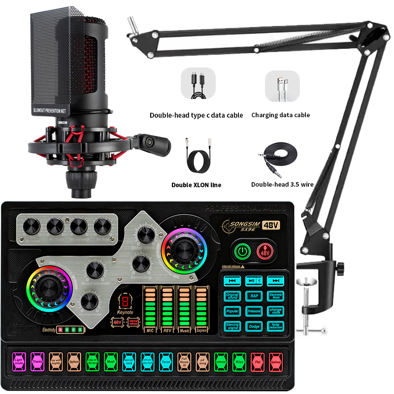 Podcast Equipment Bundle, ZX2020 Recording Studio Package with SX96 Voice Changer, Live Sound Card - Audio Interface for Laptop Computer Vlog Living Broadcast Live Streaming YouTube TikTok 