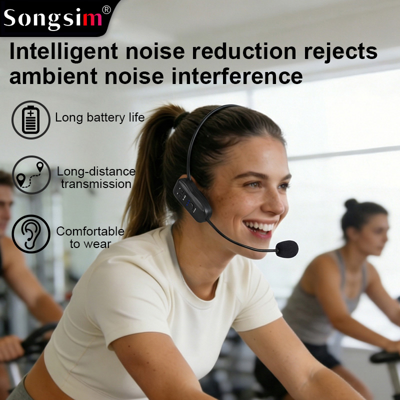 Wireless headset microphone, 2-in-1 headset and handheld design (detachable), 160-foot effective range.