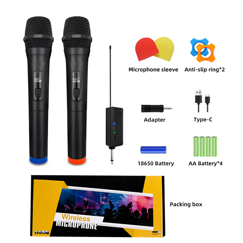 Professional VHF Wireless Microphone Cordless Karaoke Microphone Concert Church Speech Mic Plug and Play WX-038