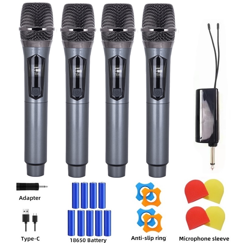 Wireless Microphone,Rechargeable Wireless Dual UHF Microphone,Dual Handheld Dynamic Wireless Mic for Karaoke Singing, Wedding, DJ, Party, Speech, Church, Class Use,PA System