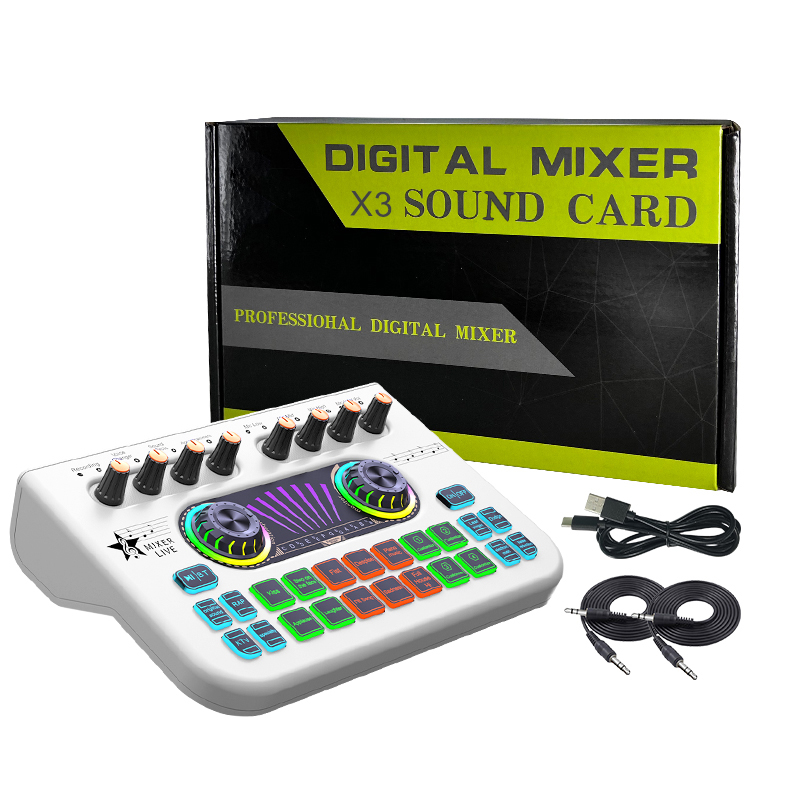 Gaming Audio Mixer, tenlamp X3 Streaming Mixer with Audio Interface BT SoundBoard Voice Changer Sound Card, Studio Beginner Podcast Mixer Equipment for PC Phone Live Streaming Podcasting Recording