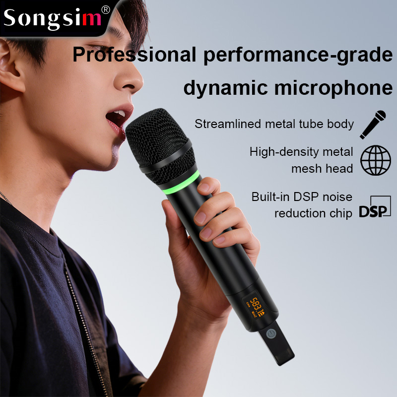 The WX20 handheld wireless microphone system features professional-grade UHF adjustable frequencies and ultra-long-range reception with a strong, stable signal. It boasts a high-quality, durable metal housing and supports both 6.35mm and 3.5mm connections