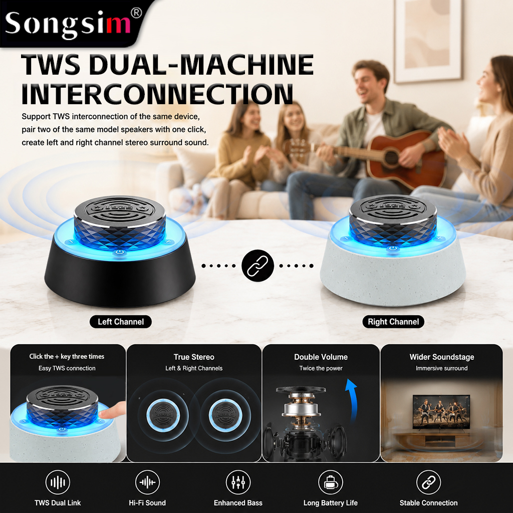 BR001 Portable Wireless Bluetooth Speaker – supports pairing two units together; features high-definition, high-volume sound and stable long-range connectivity; IP67 waterproof rating; suitable for various settings including bedrooms, bathrooms, outdoors,