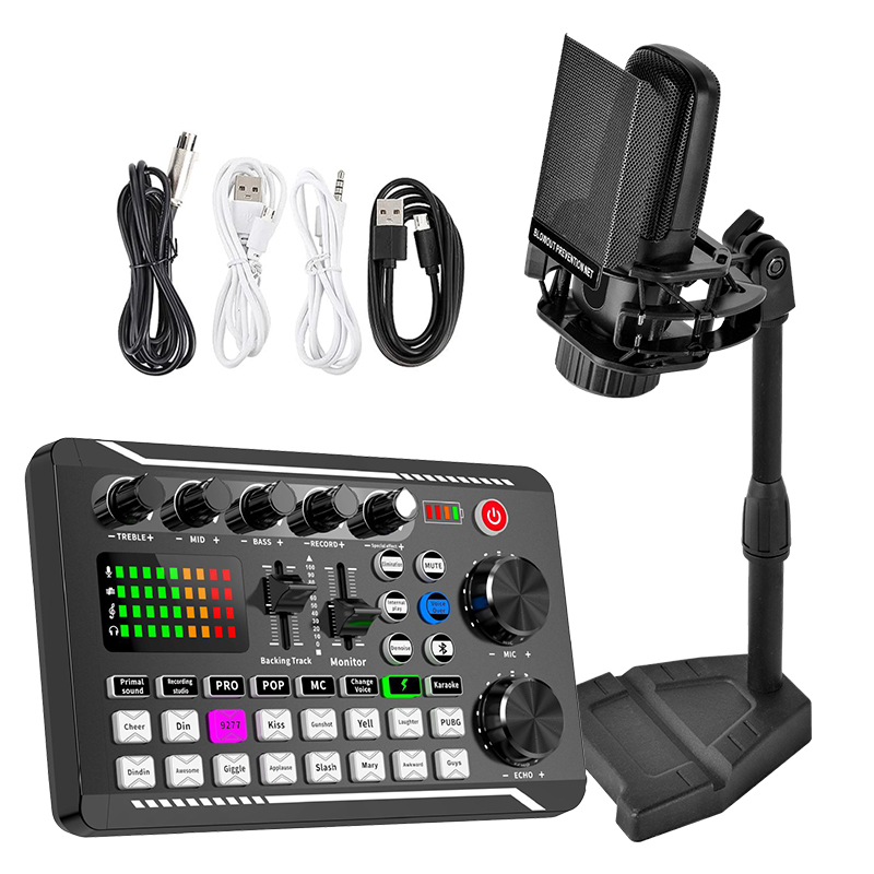 ZX85 PRO+F998 Professional Sound Card Complete Set Original Condenser Microphone Full Set Studio Sound Recording Dynamic Mic Guitar Audio Interface Mixer Streaming