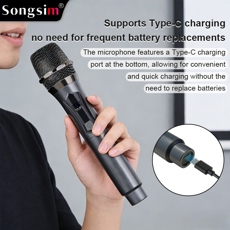 WX108 Wireless Microphone System: 4-channel wireless handheld microphone setup for group performances. Features long-lasting 1200mAh lithium battery life and a high-fidelity microphone capsule. Includes a 3.5mm adapter; suitable for singing, outdoor perfo
