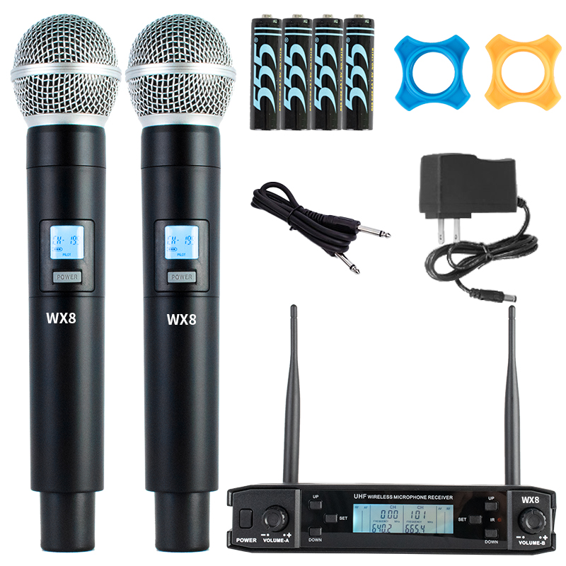 Wireless Microphone System, Professional Handheld Long Range Mic Set for DJ, Church, Karaoke, XLR Connector