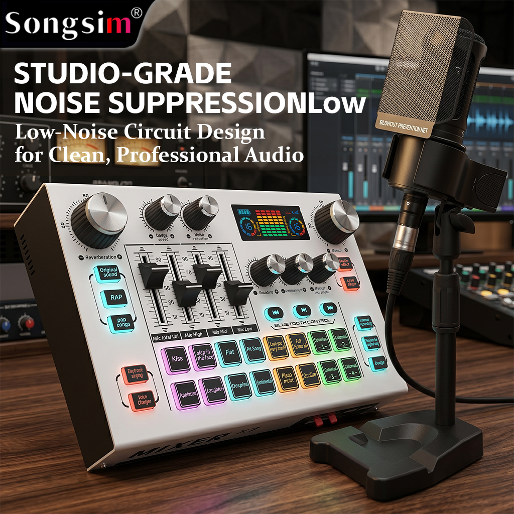 Professional audio bundle featuring the X7 real-time sound card and AT2020 studio microphone; supports OTG transmission, scene simulation, EQ adjustment, and 48V phantom power—ideal for gaming, singing, live streaming, and recording.