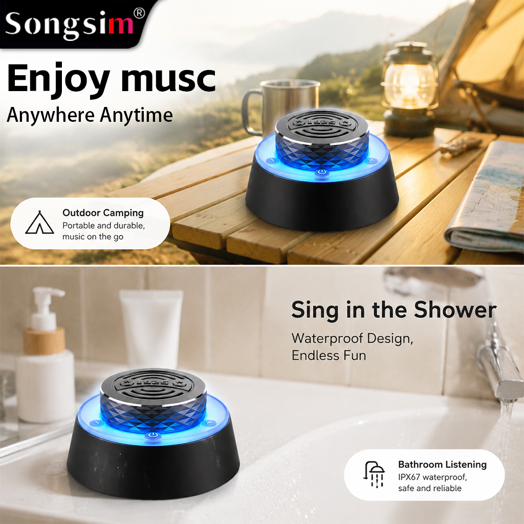 BR001 Portable Wireless Bluetooth Speaker – supports pairing two units together; features high-definition, high-volume sound and stable long-range connectivity; IP67 waterproof rating; suitable for various settings including bedrooms, bathrooms, outdoors,