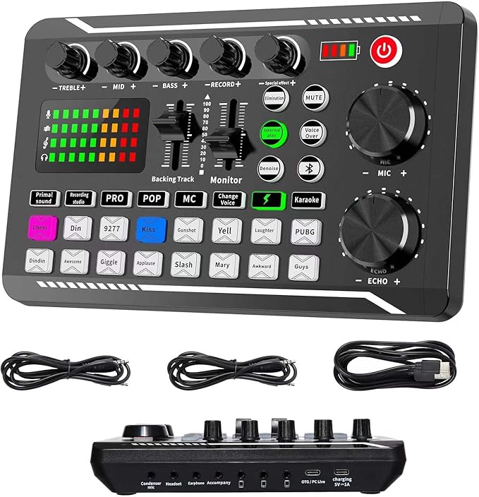 F998 Sound Card Microphone Sound Audio Interface Mixer Sound Card