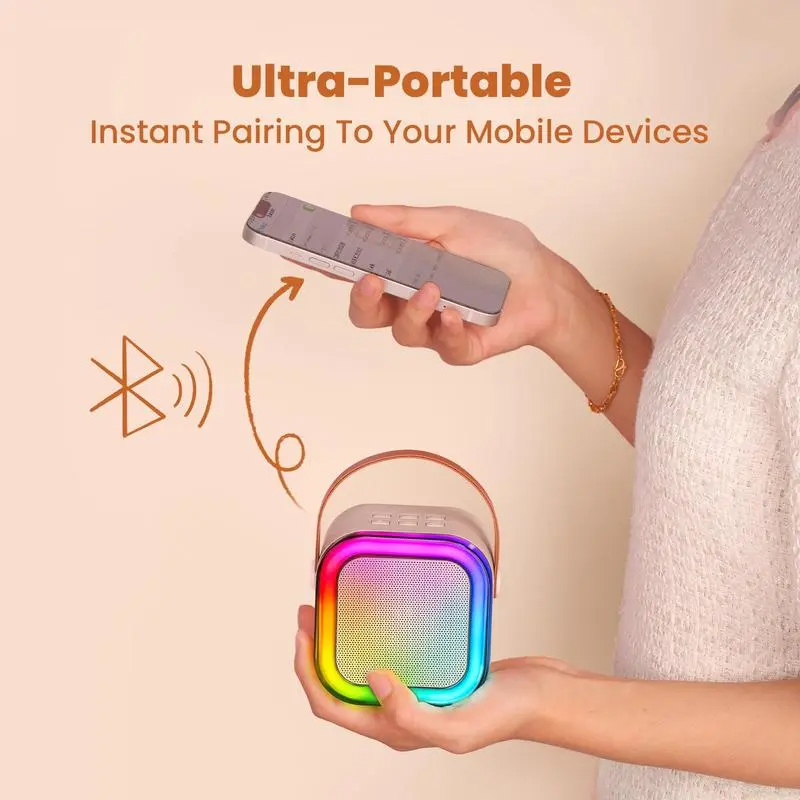 Kinglucky K12 Mini Karaoke Machine, mini karaoke machine with wireless microphones, best portable karaoke machine