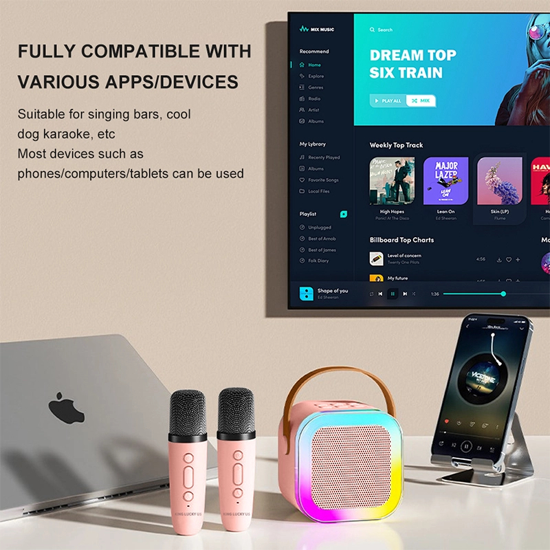 Kinglucky K12 Mini Karaoke Machine, mini karaoke machine with wireless microphones, best portable karaoke machine