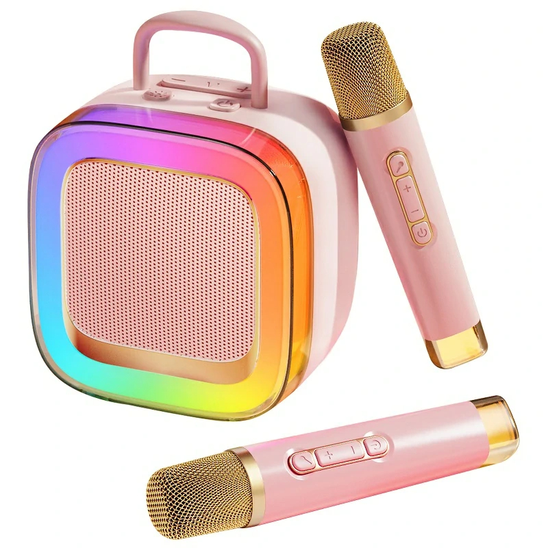 Kinglucky K88 Kids Pink Karaoke Machine,Mini Karaoke Machine With Wireless Microphones, Best Portable Karaoke Machine