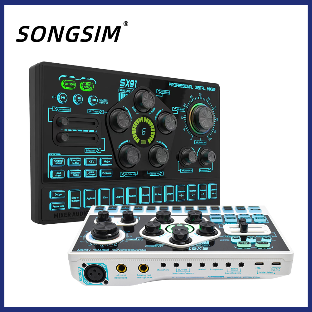 Professional Audio Mixer, Live Sound Card and Audio Interface with DJ Mixer Effects and Voice Changer,Podcast Production Studio Equipment, Prefect for Streaming/Podcasting/Gaming
