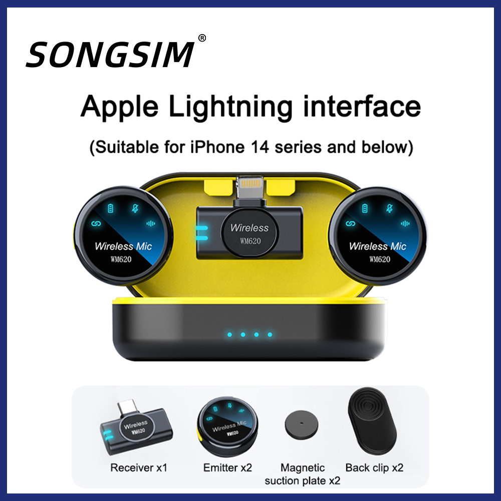 WX620 Wireless Lavalier Microphone System with Charging Case for iPhone/Android, Mini Microphone with Noise Cancellation, 8Hrs Battery Life, Lapel Bluetooth Mic, USB C Wireless Lapel Microphone for Video Recording