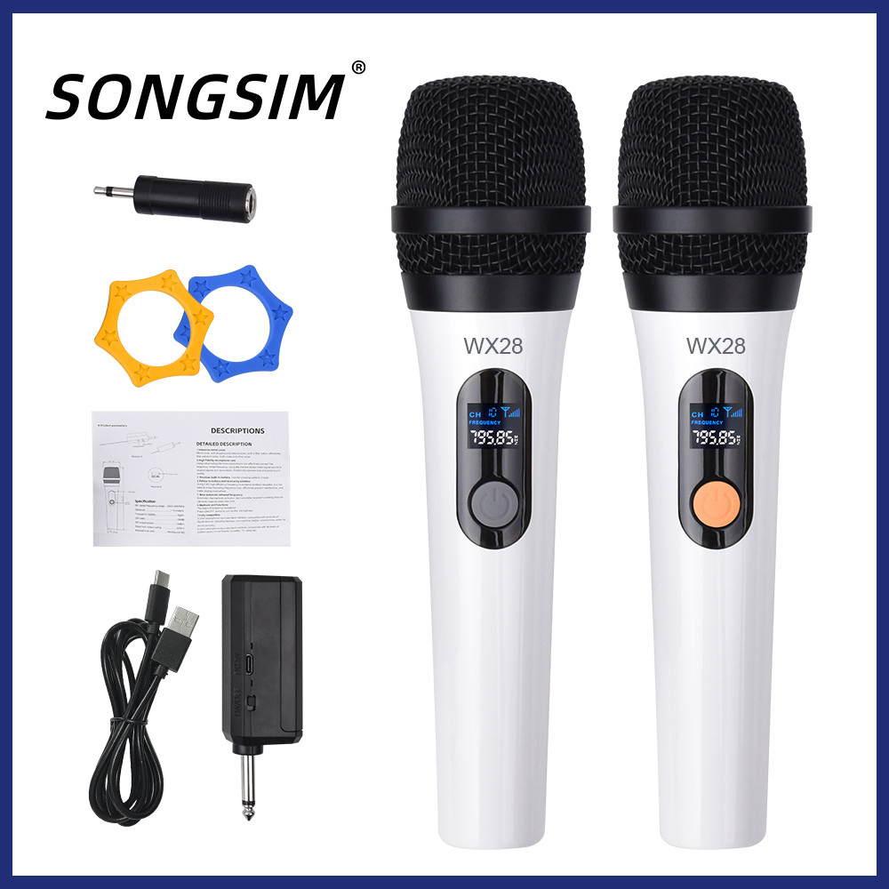 Wireless Microphone,Dual Digital Dynamic Microphone with Rechargeable Receiver