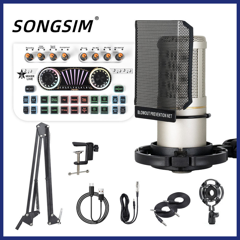 Podcast Equipment Bundle,Audio Interface and DJ Mixes and ZX320 Condenser Microphone,Podcast Microphone, Studio Equipment with Mic Arm, Bluetooth for Podcast, Streaming, Voice Over, Singing, PC, DJ