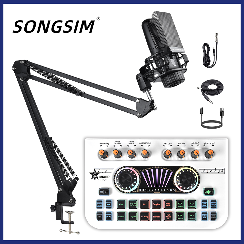 Podcast Equipment Bundle, ZX85 PRO Mic Kit with X3 Live Sound Card, Podcast Microphone Bundle with Studio Microphone, Recording Studio Equipment for Live Streaming, Broadcasting with Phone/PC/Laptop