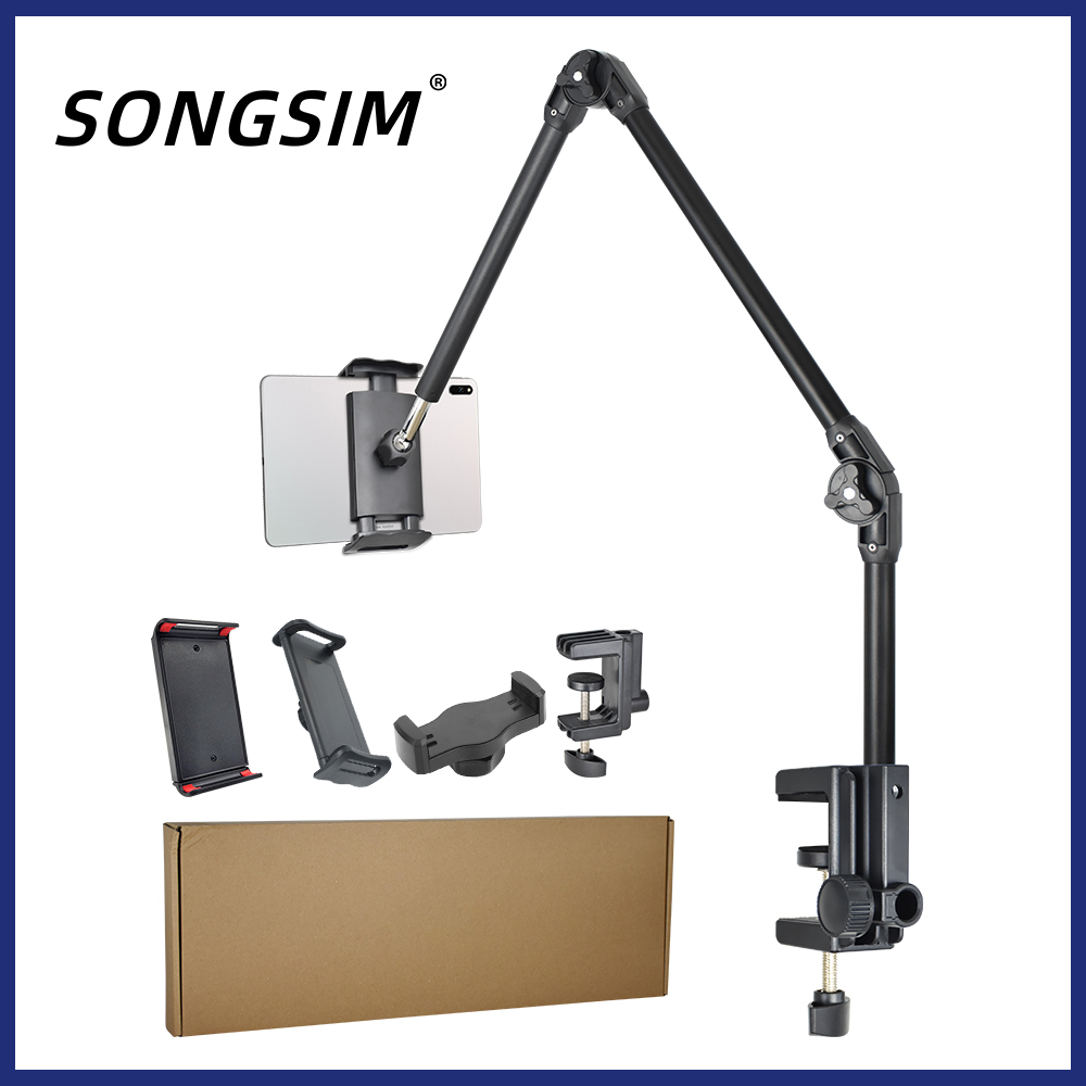 Microphone Stand, Adjustable Mic Stand Set for Blue Yeti Nano Suspension Boom Scissor Arm Stand with 5/8" to 3/8" Screw, 5/8" to 1/4 Screw, Nano Mic Windscreen and Dual Layered Mic Pop Filter